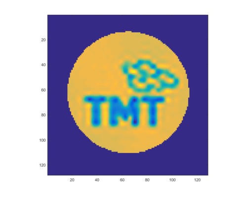 TMT logo generated with the TMT DM Prototype during the tests at the Herzberg Astronomy and Astrophysics of the National Research Council Canada.