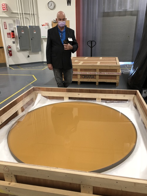 Inspection of the first TMT finished roundel at Coherent’s facility in California -  March 2021