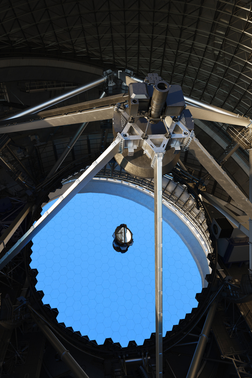 A realistic simulation of TMT inside its dome.