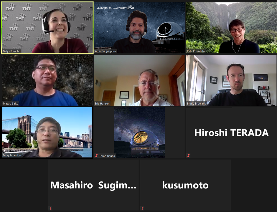 Screenshot of the participants of TMT Telescope Structure Readiness Review 1 closeout meeting, on April 5, 2021
