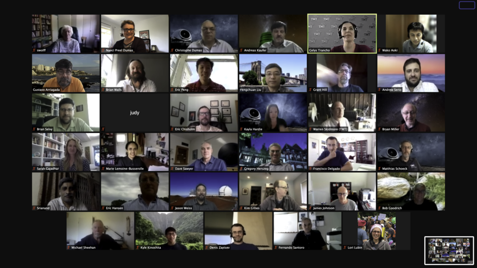 Screenshot of the participants of TMT’s Observatory Operations, Commissioning and Data-Management Design review on June 06, 2021