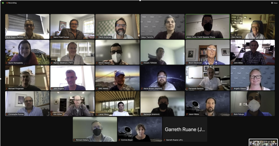 Screenshot of the participants of TMT’s MODHIS Conceptual Design review phase 1 held on August 12, 2022