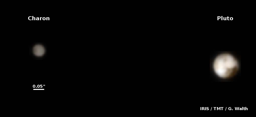 Iris simulation of the pluto and charon system
