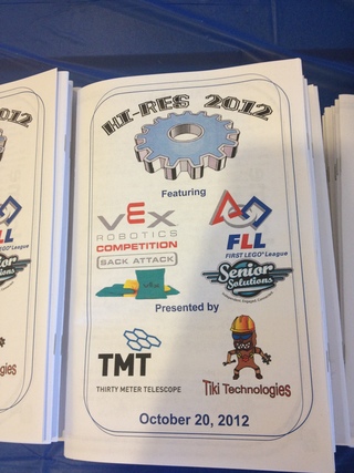 The october 2012 vex robotics tournament sponsors at kealakehe high school