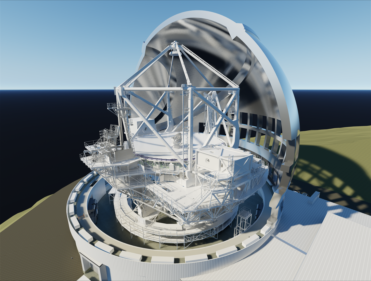 Telescope with cutaway enclosure b